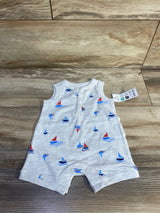 NEW Just One You Tank Henley Shortie Romper Grey sz 3m