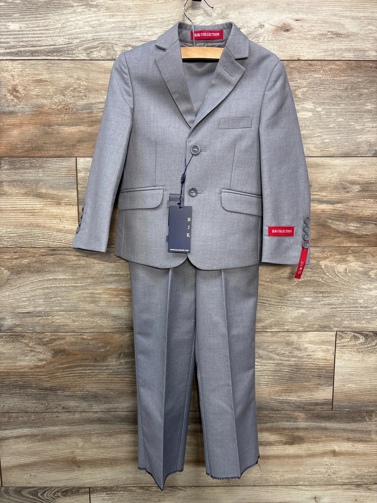 NEW BJK Collection 3pc Slim Fit Suit Set Grey sz 3T - Me n Mommy To Be