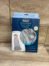NEW Halo SleepSack Ideal Temp Swaddle Grey sz 0-3m