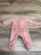 Weebloom Waffle Knit Ruffle Footie Sleeper Pink sz Newborn