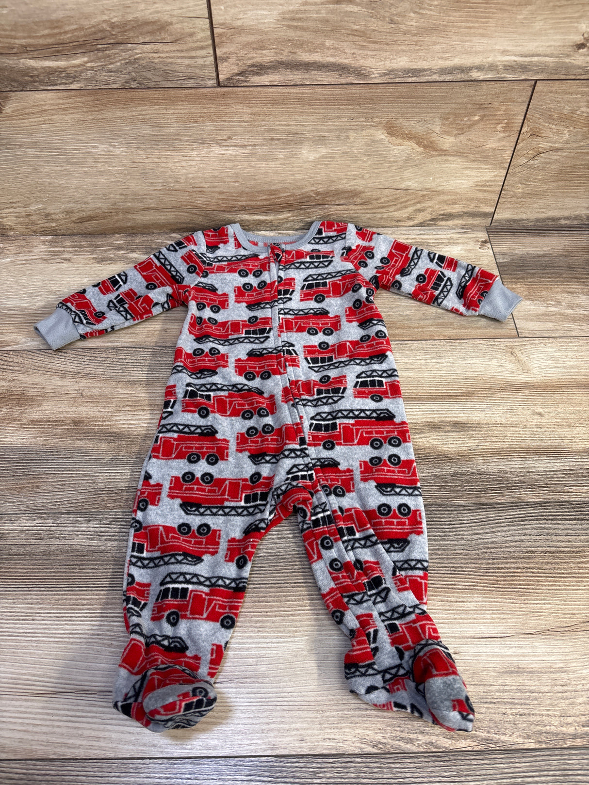 Kids Headquarters Firetruck Blanket Sleeper Grey sz 6m