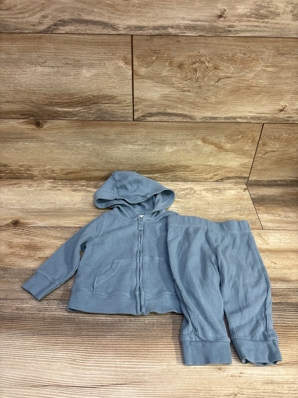 Carter's 2pc Waffle Knit Zip-Up Jacket & Pants Set Blue sz 6m