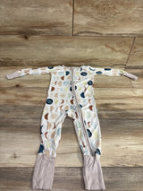 Little Sleepies Moon Phases Bamboo Convertible Sleeper White sz 6-12m