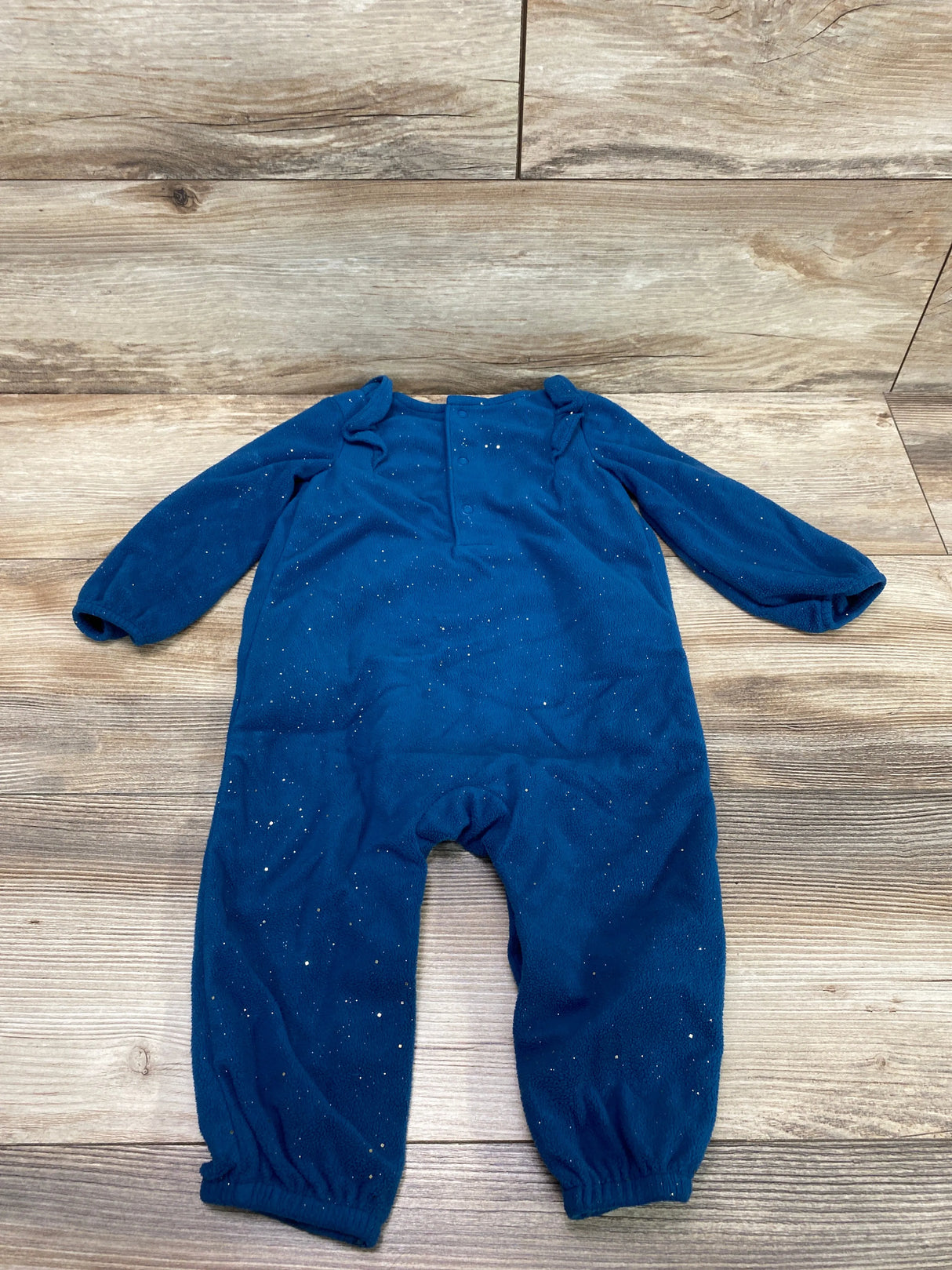 Carter's Fleece Ruffle Trim Coverall Blue sz 12m