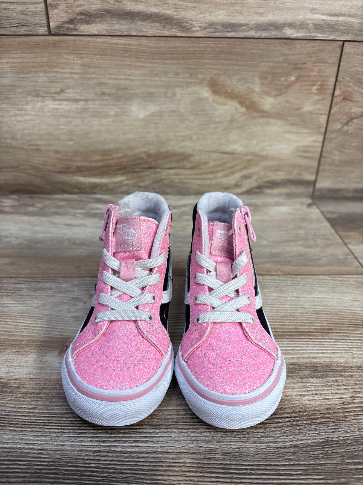 Vans Sk8-Hi Reissue Side Zip Glitter Shoe Pink sz 5.5c