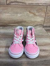 Vans Sk8-Hi Reissue Side Zip Glitter Shoe Pink sz 5.5c