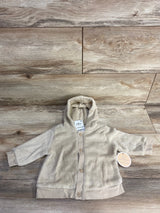 NEW First Impressions Plush Button Up Hoodie Beige sz 3-6m