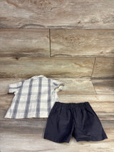 Modern Moments 2pc Button-Up Shirt & Shorts Set Cream sz 12m