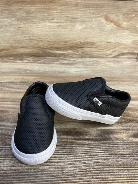 Vans Toddler Slip On V - Perforated Black sz 4c - Me n Mommy To Be