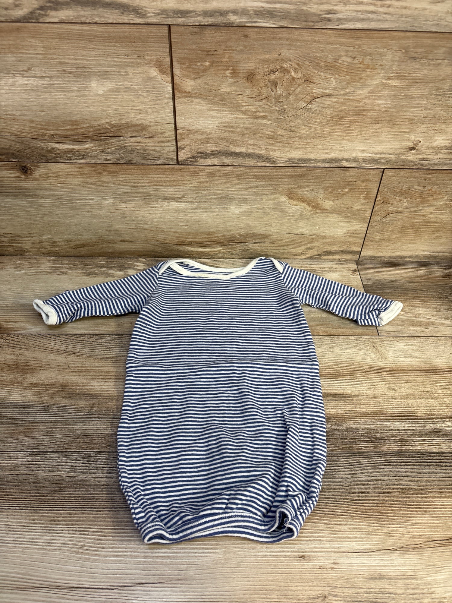 Touched By Nature Striped Sleeper Gown Navy sz 0-6m