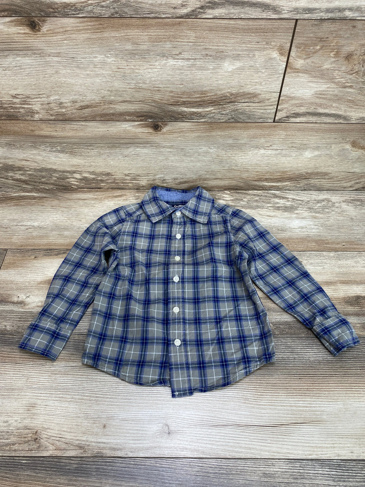 OshKosh Plaid Button-Up Shirt Green sz 4T