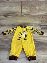 Giraffe Button Up Coverall Yellow sz 3-6m