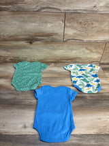 Laughing Llama 3pk Dinosaur Bodysuit Set Blue sz 3m
