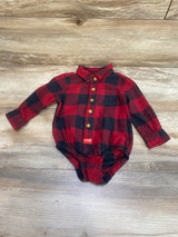 Wrangler Plaid Button Up Bodysuit Red sz 12m