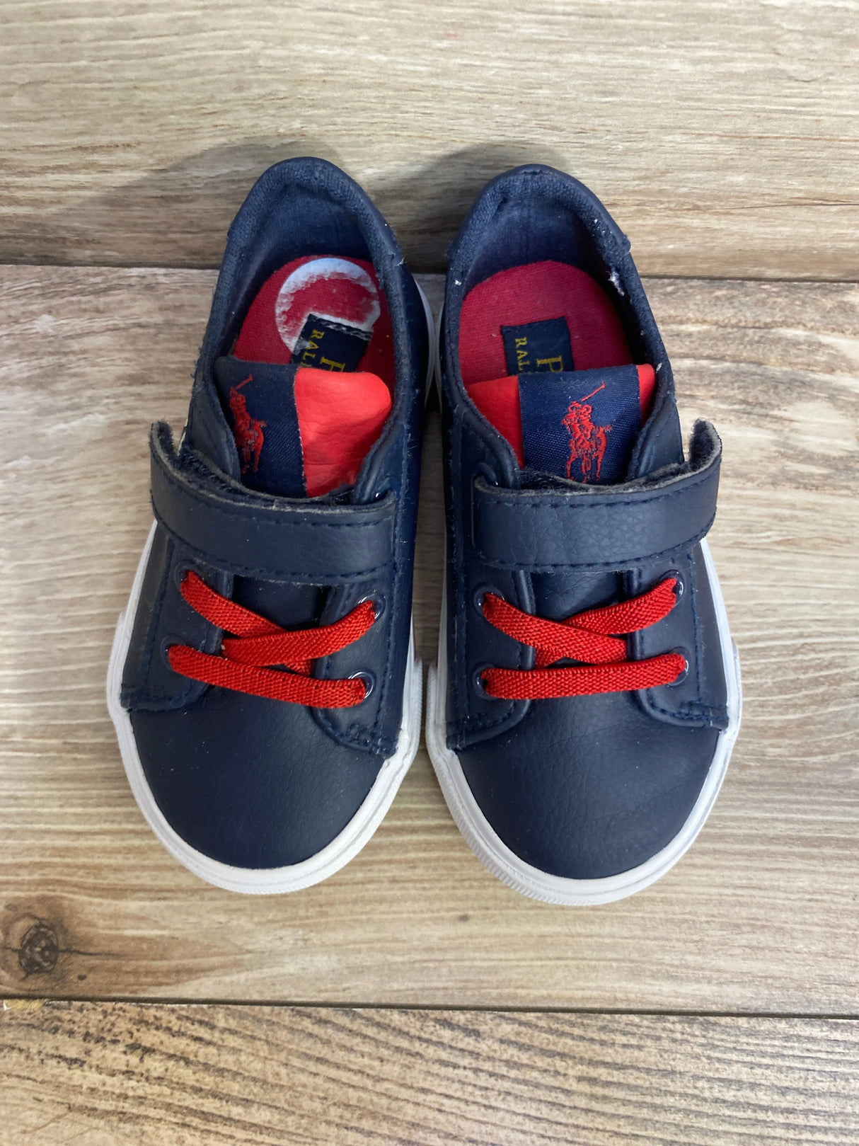 Ralph Lauren Navy Leather Sneakers sz 6c