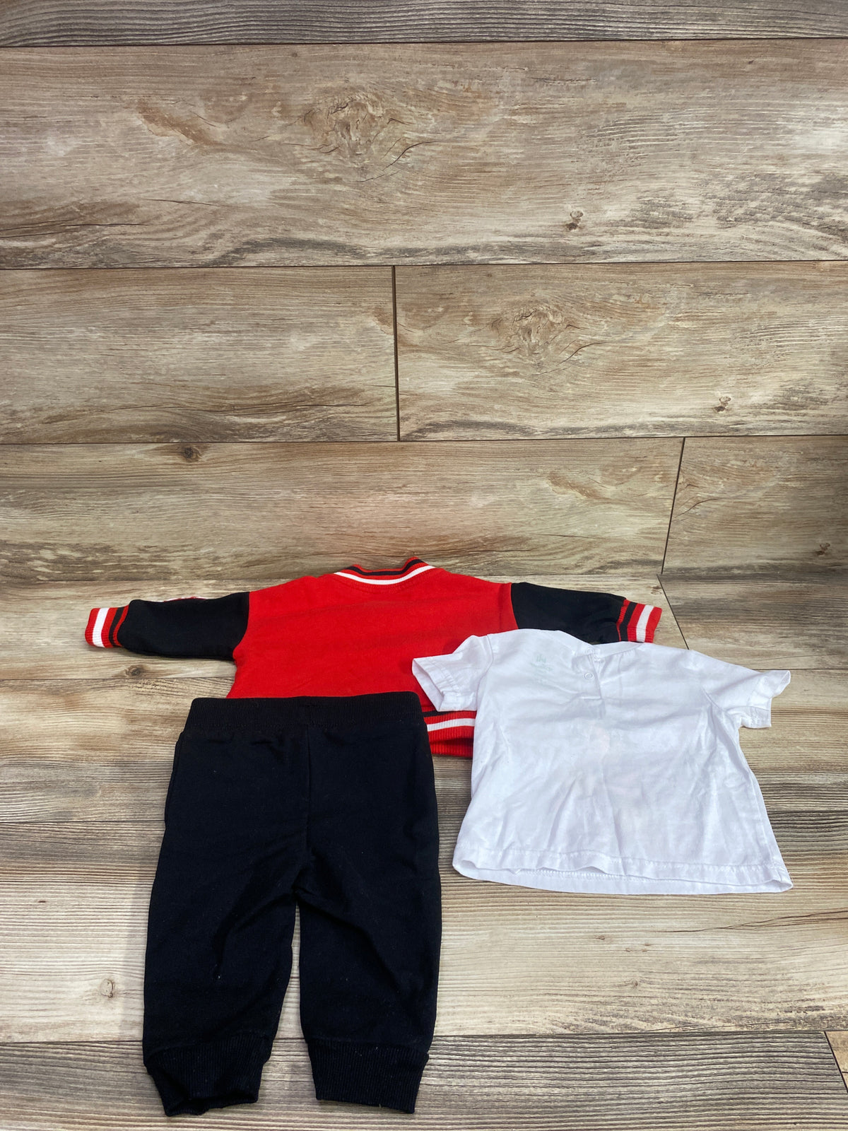Disney Baby 3pc Varsity Jacket, Joggers, & Shirt Set Red sz 3-6m