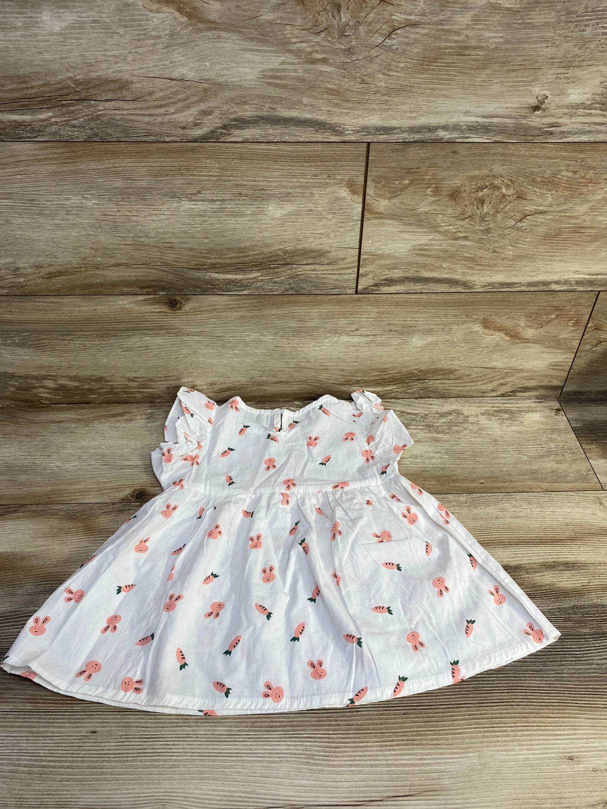 Le Mo Mo Bunny Print Dress White sz 12-18m