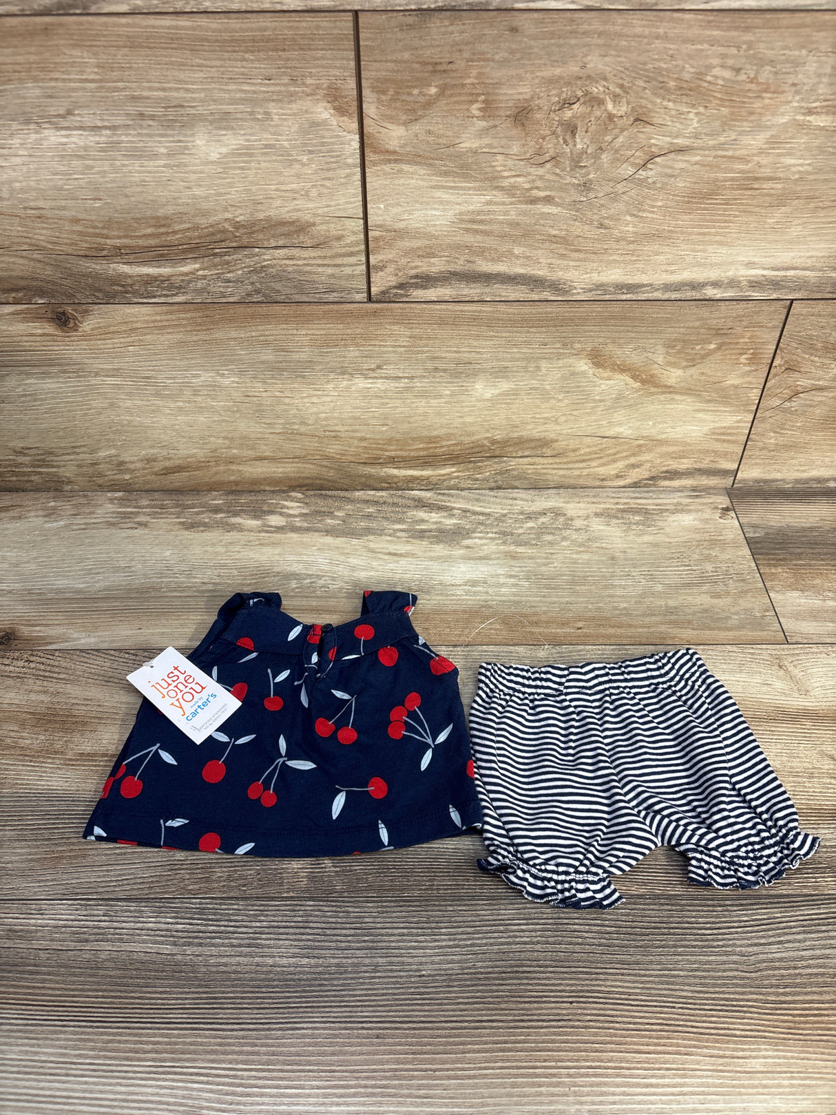 NEW Just One You 2pc Cherry Top & Shorts Set Navy sz Newborn