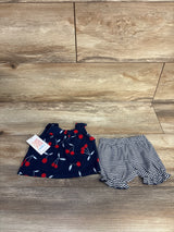 NEW Just One You 2pc Cherry Top & Shorts Set Navy sz Newborn
