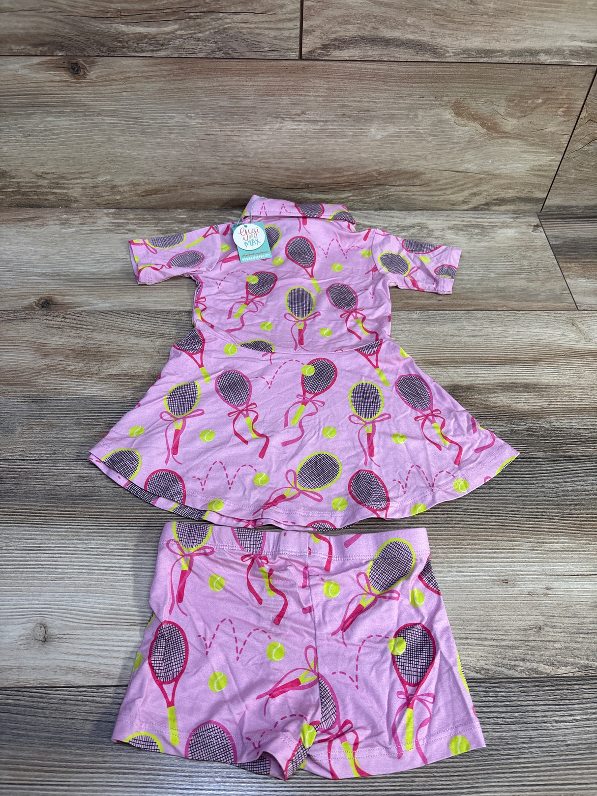 NEW Gigi & Max 2pc Serena Tennis Polo Dress & Shorts Set Pink sz 18-24m