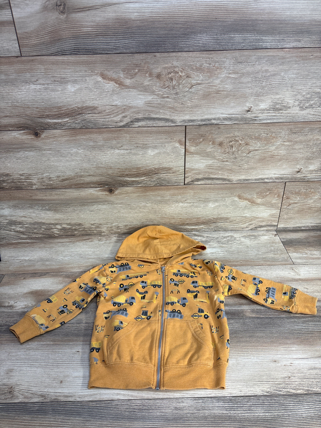 Jumping Beans Truck Print Full Zip Hoodie Yellow sz 3T