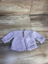 Handmade Sweater Cardigan Lilac sz Newborn