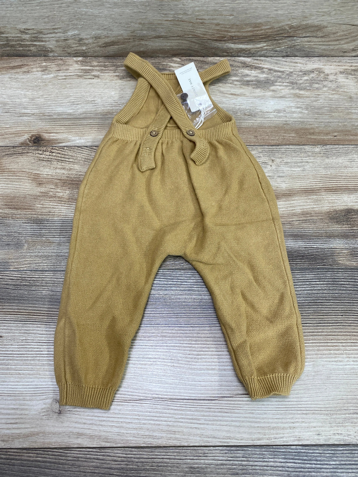 NEW Quincy Mae Knit Overall Yellow sz 6-12m