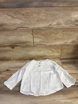 Long Sleeve Henley Shirt White sz 5T