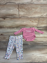 Baby Essentials 2pc Mama's Bestie Bodysuit & Pants Set Pink sz 3m