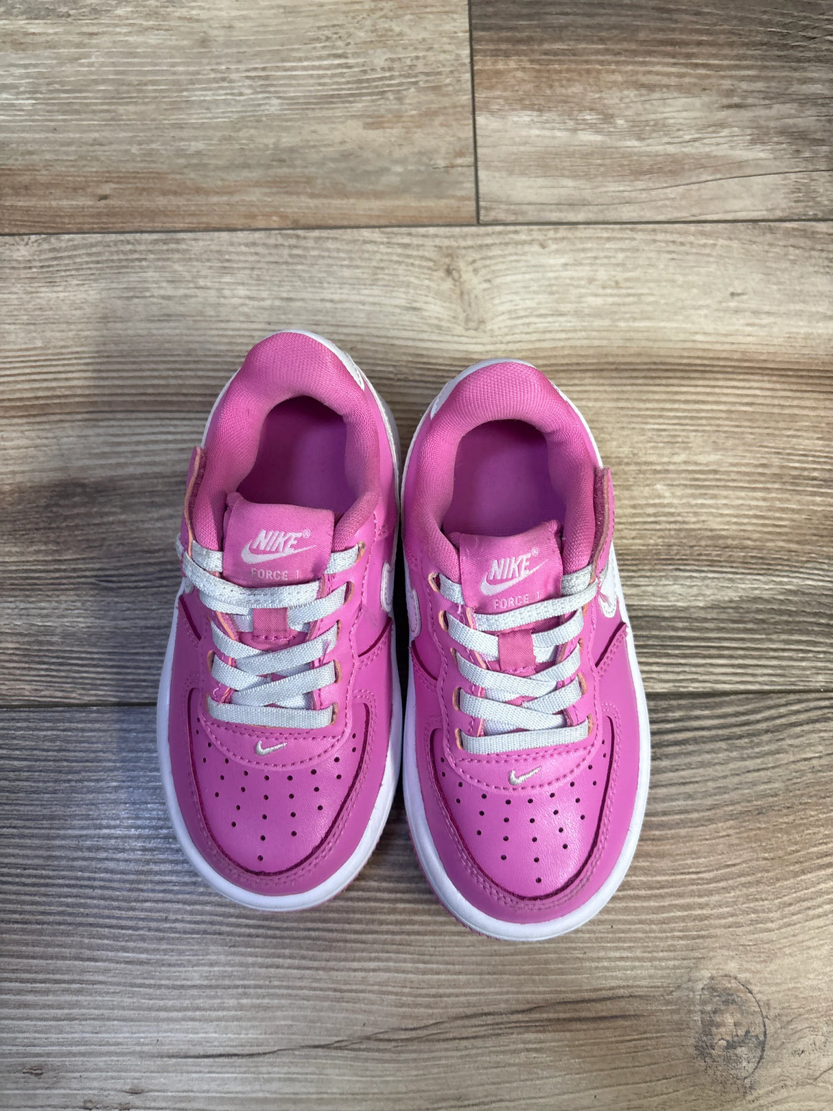 Nike Force 1 Low EasyOn TD 'Playful Pink White' Sneakers sz 9c