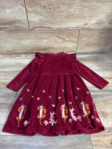 Boxlunch x Disney Winnie the Pooh Floral Long Sleeve Dress Maroon sz 3T