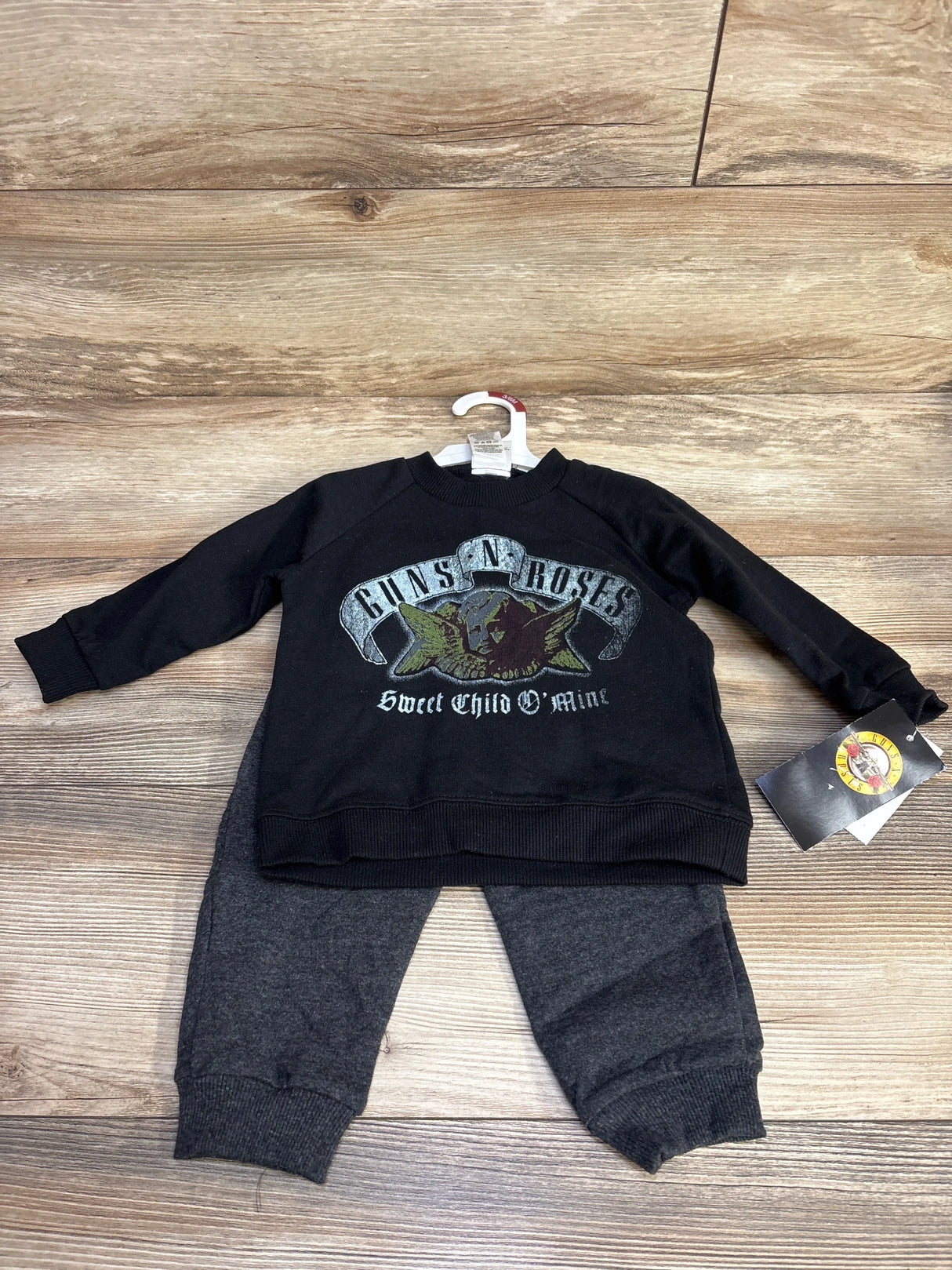 NEW Guns & Roses 2pc Sweatshirt & Pant Set Black sz 3-6m - Me n Mommy To Be