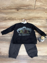 NEW Guns & Roses 2pc Sweatshirt & Pant Set Black sz 3-6m - Me n Mommy To Be