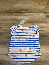 NEW Cat & Jack Floral Striped Shirt White sz 12m