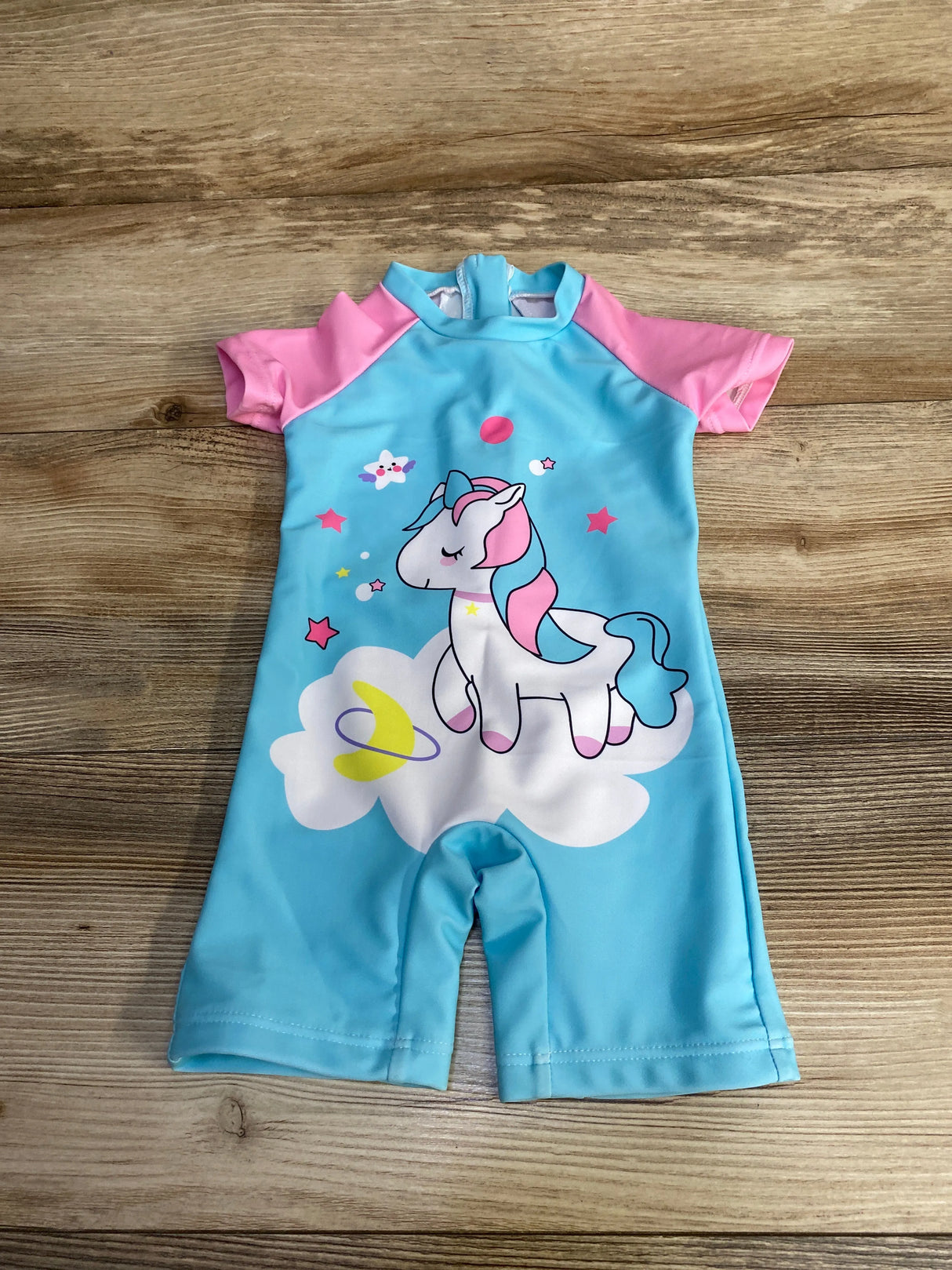 Shein Unicorn Rashguard Swimsuit Pink/Blue sz 9-12m