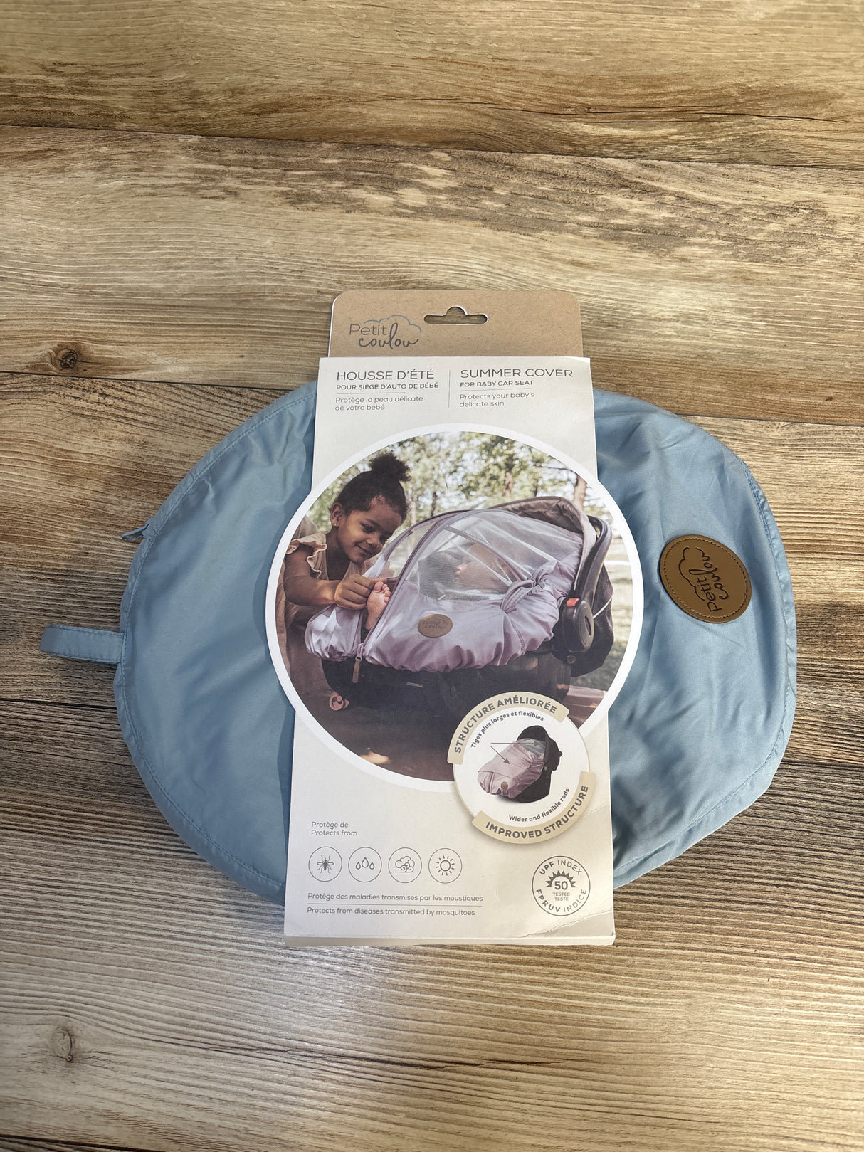 NEW Petit Coulou Summer Car Seat Cover Blue