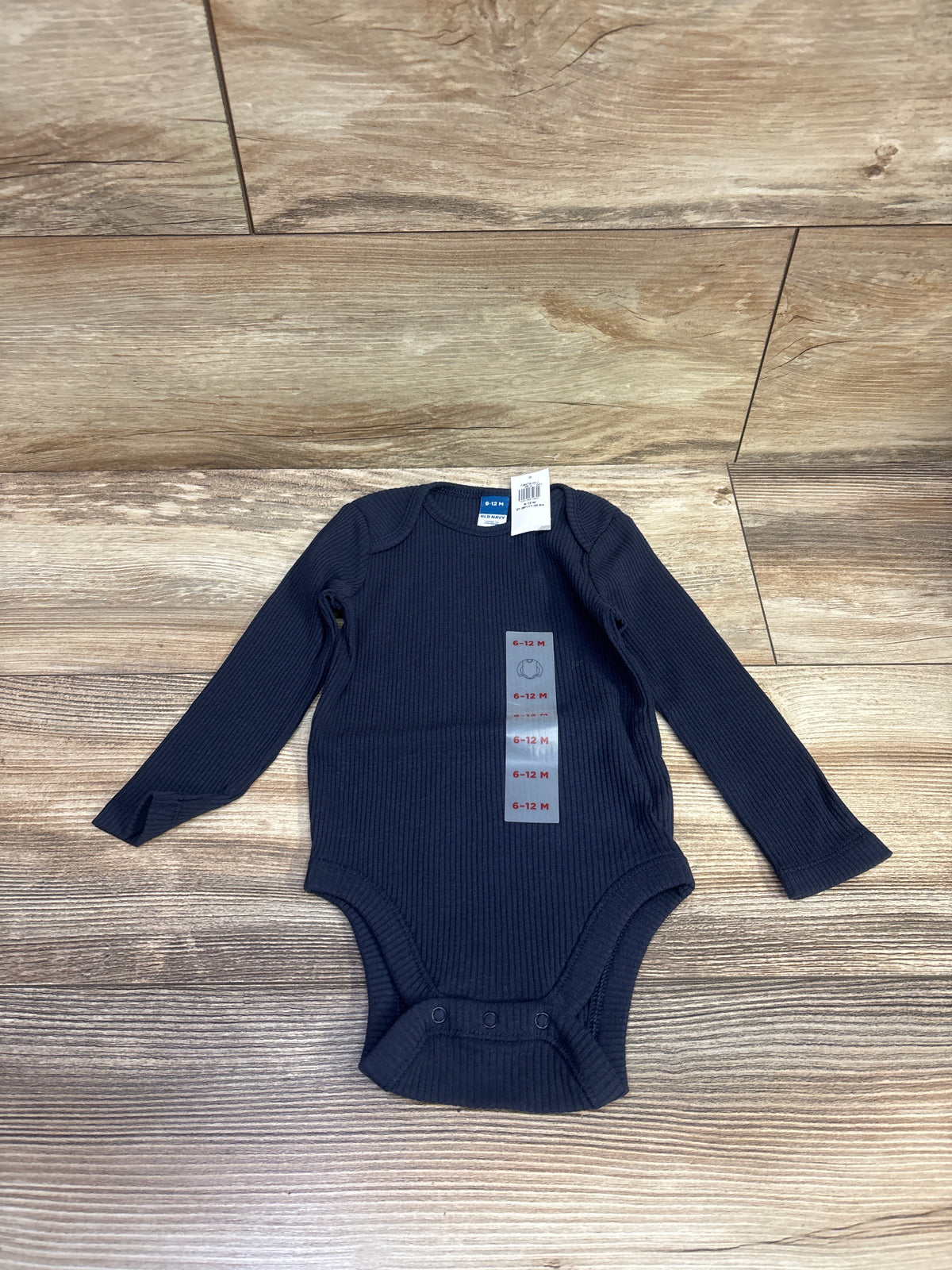 NEW Old Navy Ribbed Long Sleeve Bodysuit Navy sz 6-12m
