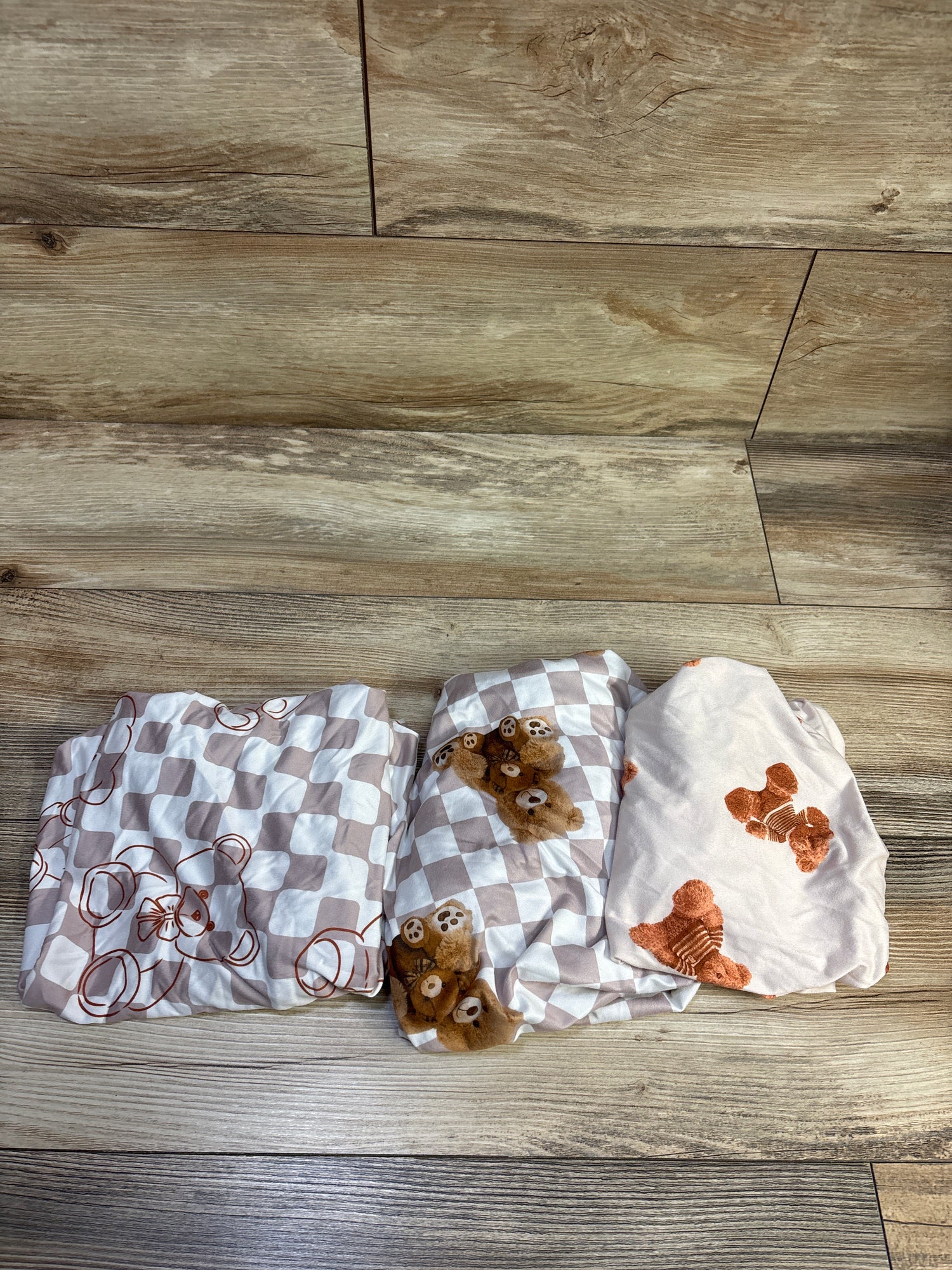 3pk Bear Print Fitted Bassinet Sheet ~ 17x32''