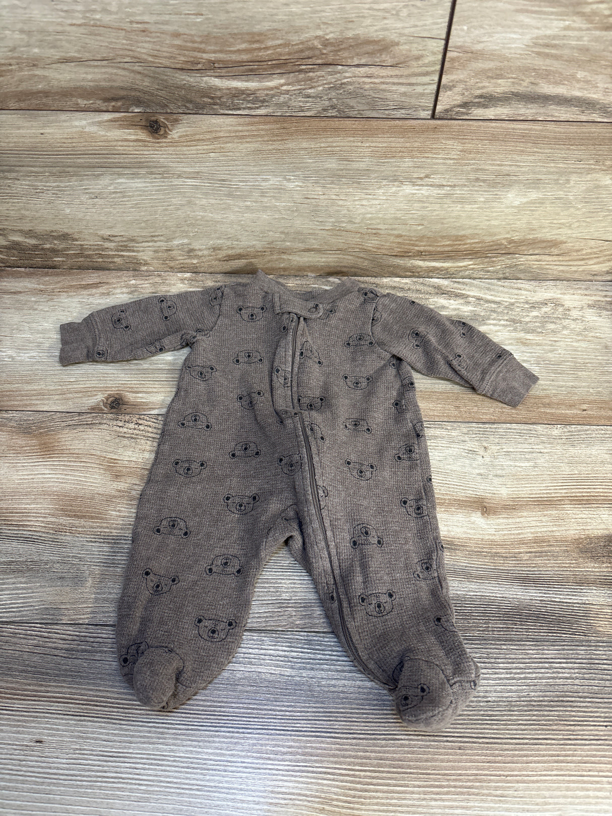 Carter's Bear Print Sleeper Brown sz 3m