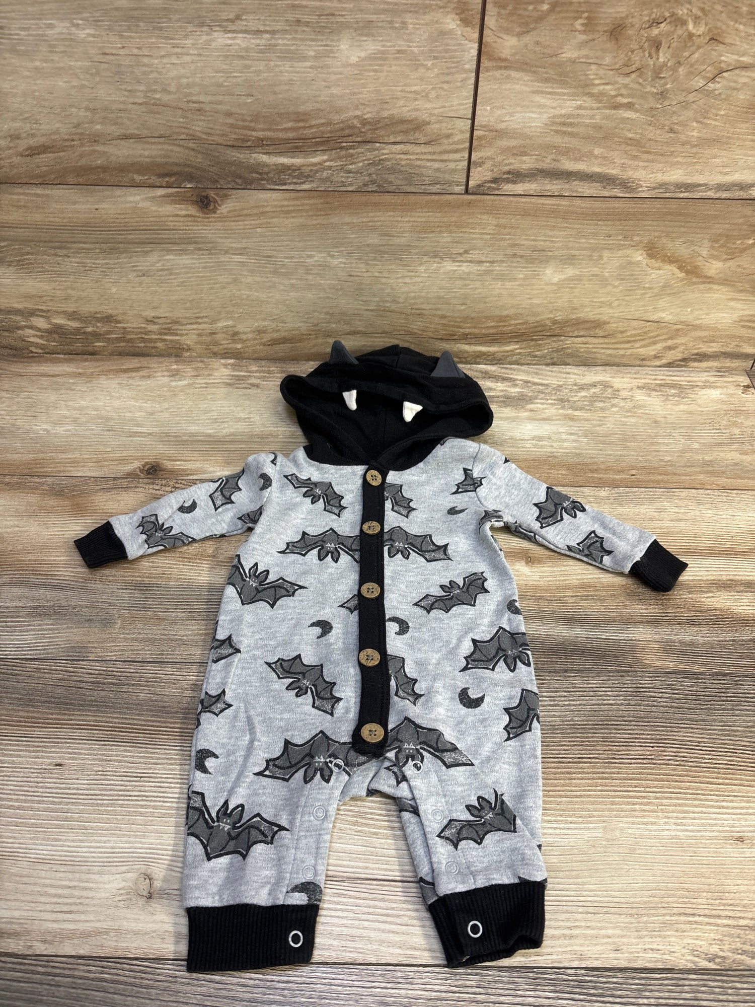 Wonder Nation Hooded Bat Coverall Grey sz 0-3m