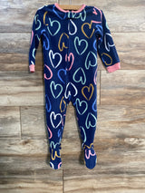 Carter's Heart Print Blanket Sleeper Navy sz 2T