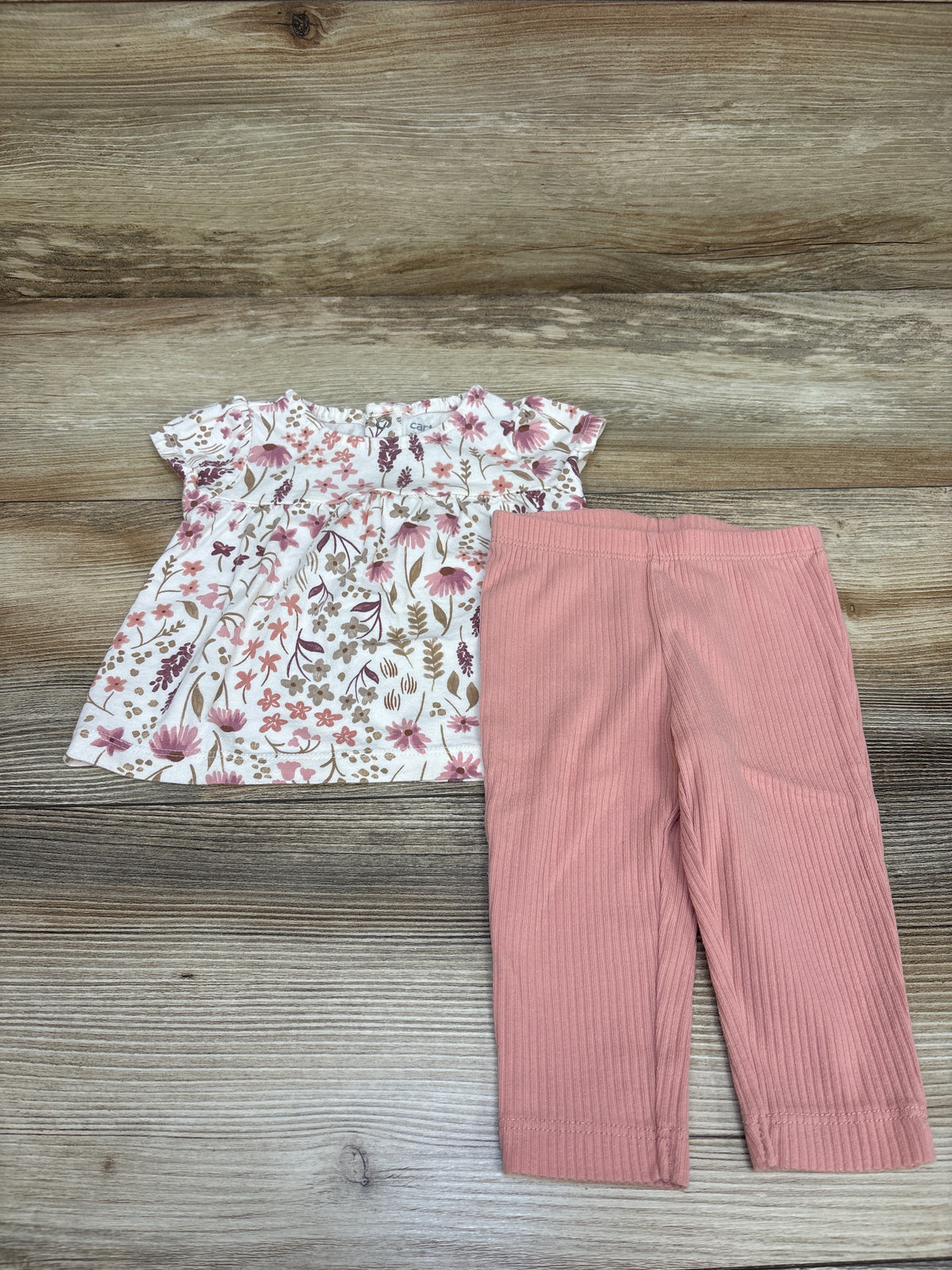 Just One You 2pc Floral Top & Leggings Set White sz 6m