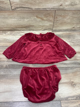 Just One You 2pc Velvet Shirt & Bloomers Set Red sz 18m