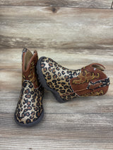 Roper Glitter Leopard Poppet Round Toe Western Boots Brown sz 4c