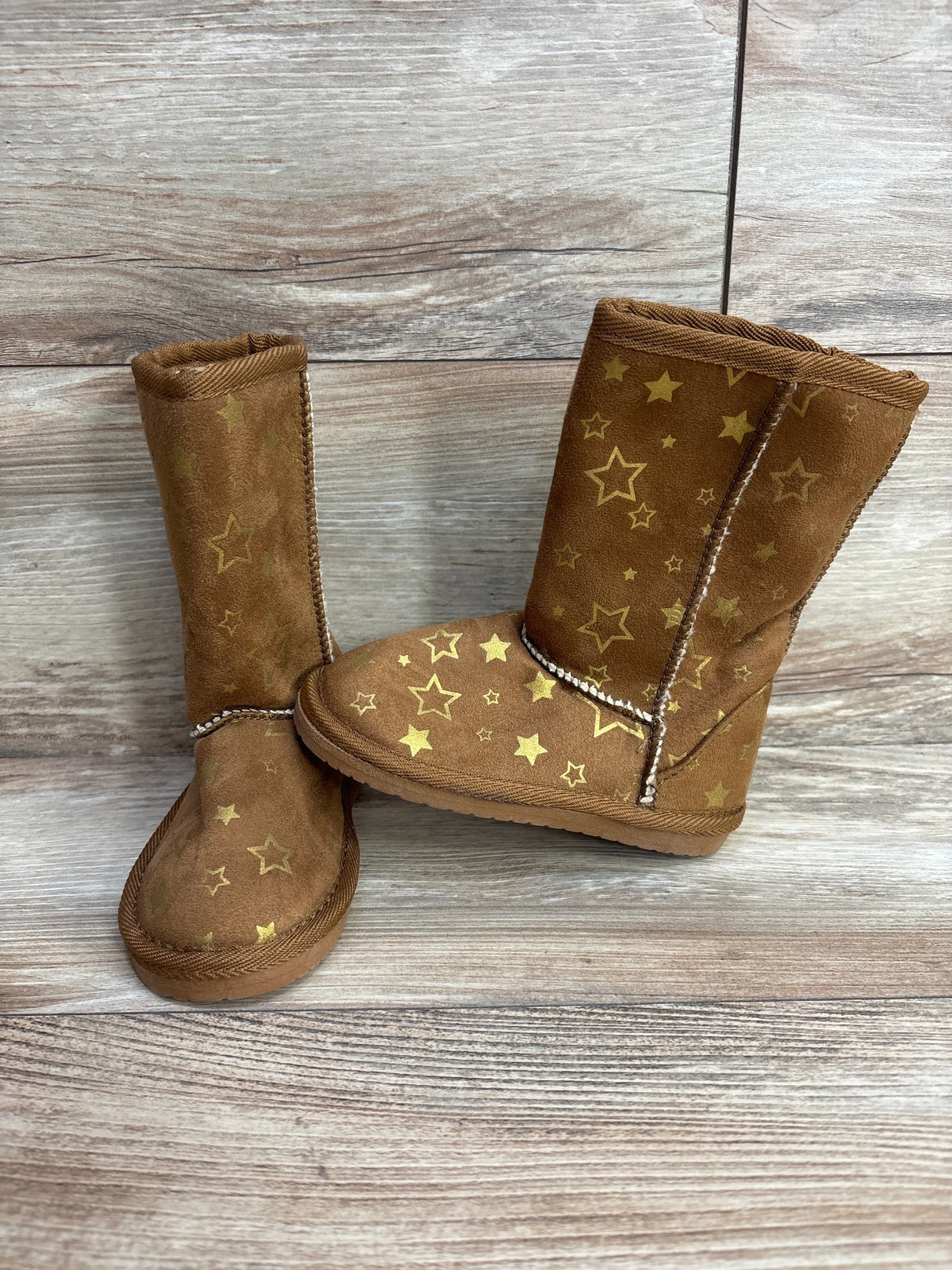 Airwalk Emma Star Pattern Cozy Boots Brown sz 8c