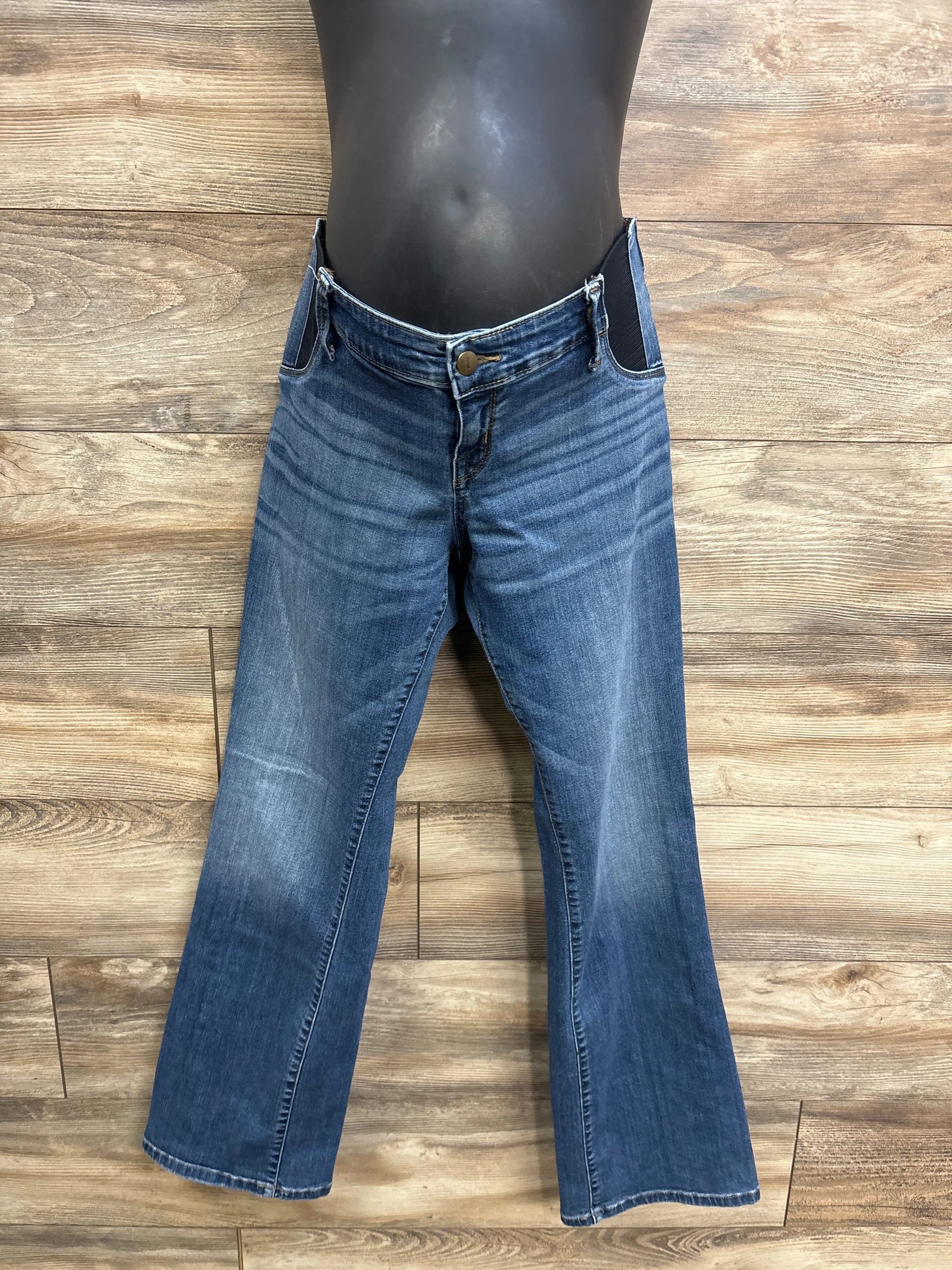 Isabel Maternity Side Panel Skinny Bootcut Jeans Blue sz Large (12/31R)