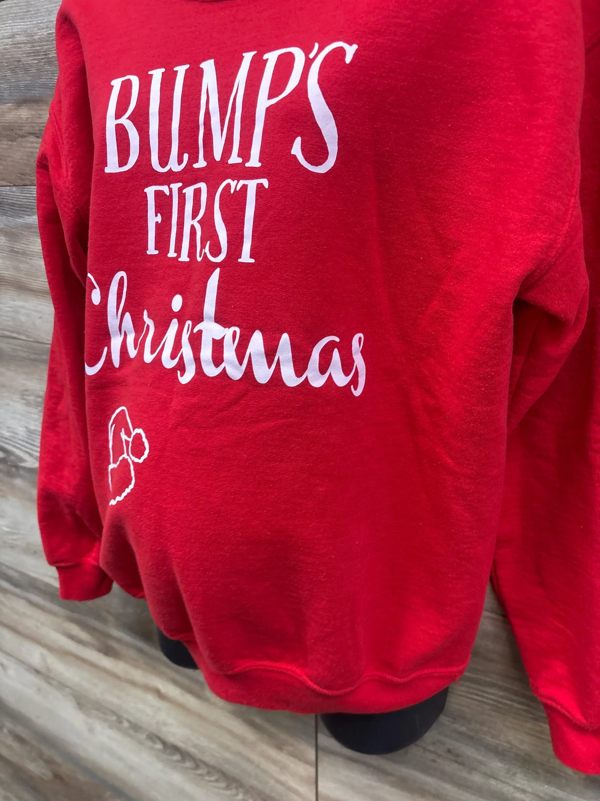 Bump's First Christmas Maternity Sweatshirt Red sz Large/XL
