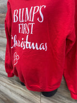 Bump's First Christmas Maternity Sweatshirt Red sz Large/XL
