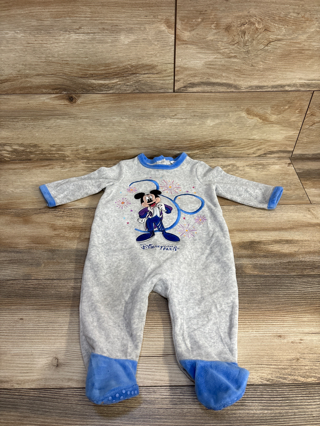 Disneyland Paris Mickey Mouse Footed Coverall Grey sz 12m