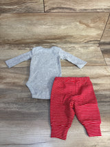 Just One You 2pc Little One Big Heart Bodysuit Set Grey sz Newborn